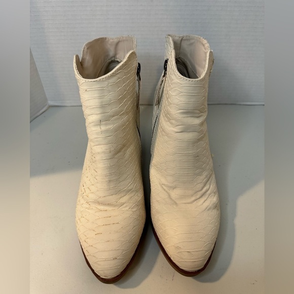 MIA Shoes - Mia White Python Ankle Booties, Size 8.5